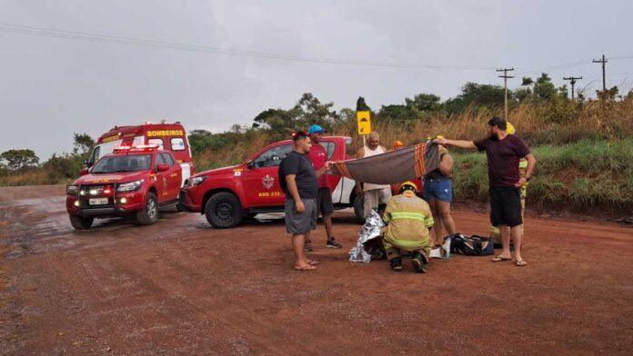 Imagem relacionada à matéria do Repórter Capital sobre o atendimento dos bombeiros a acidente de moto na DF-170.