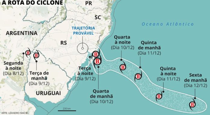 Imagem relacionada à matéria do Repórter Capital sobre os estragos do ciclone extratropical no Rio Grande do Sul.