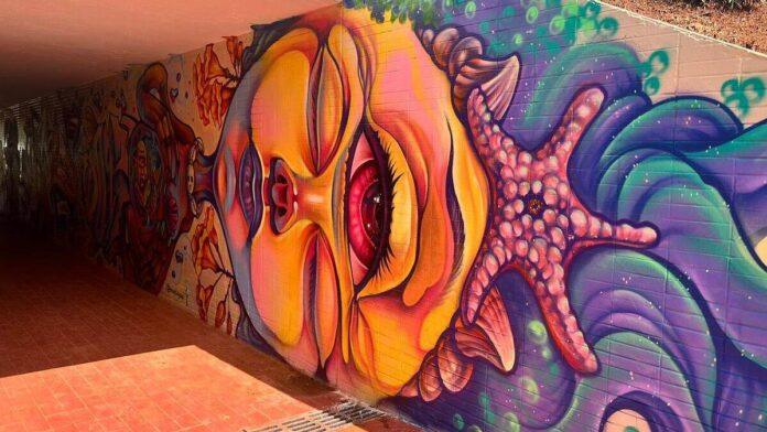 Imagem relacionada à matéria do Repórter Capital sobre a revitalização e grafite na passagem subterrânea da 103/104 Norte.