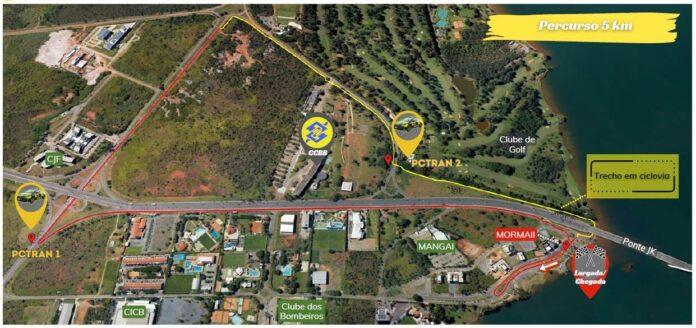 Vista da Ponte Juscelino Kubitschek em Brasília, local onde haverá bloqueios de trânsito para corrida no domingo.