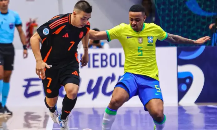 Imagem relacionada à matéria do Repórter Capital sobre a estreia do Brasil na Copa América de Futsal