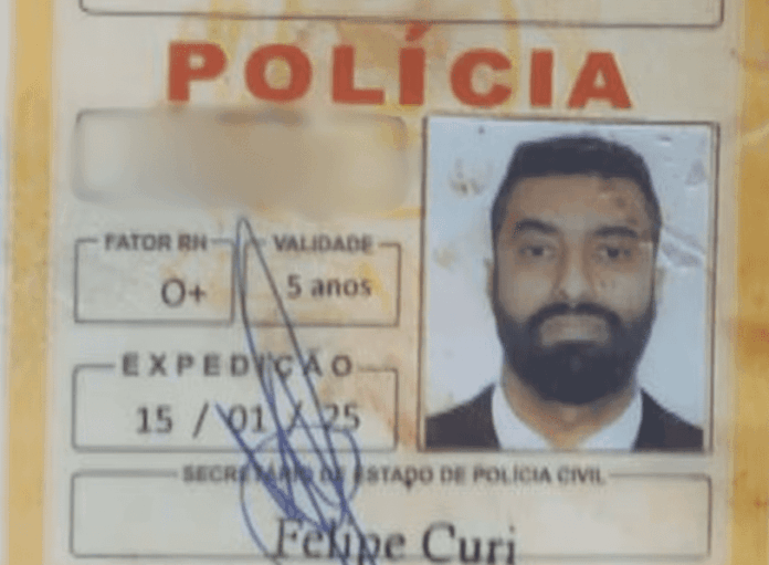 Imagem de identidade funcional do policial no Rio de Janeiro