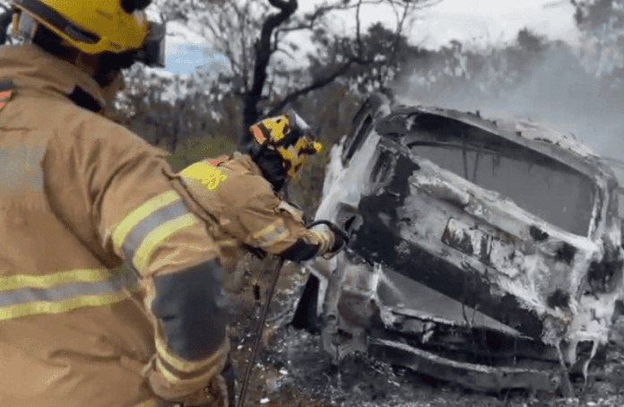 Imagem relacionada à matéria do Repórter Capital sobre corpo encontrado carbonizado em carro na Estrutural