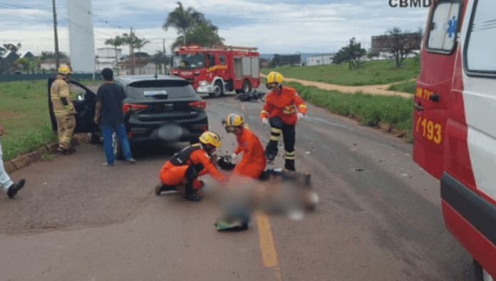 Imagem relacionada à matéria do Repórter Capital sobre colisão entre moto e carro em Santa Maria