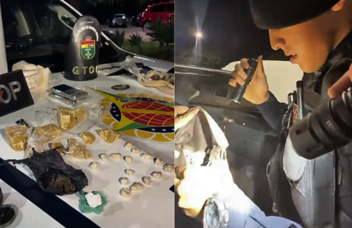 Imagem relacionada à ação do GTOP 21 da PMDF que resultou na prisão por tráfico de drogas no SGAS 903.