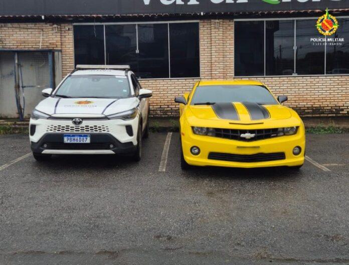 Imagem ilustrativa de apreensão de veículo esportivo Camaro utilizada pela PMDF no Núcleo Bandeirante.