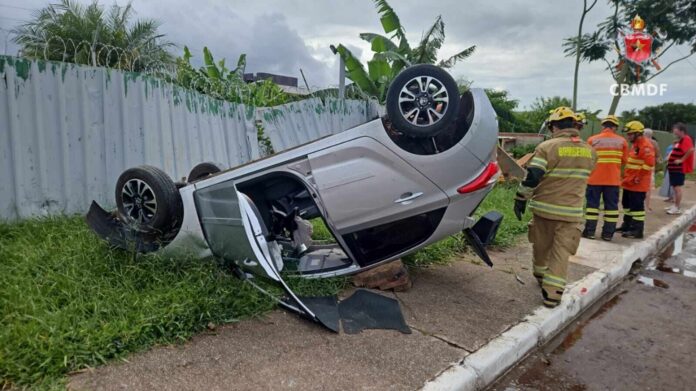 Imagem relacionada à matéria do Repórter Capital sobre colisão de carro contra muro no Lago Norte, no Distrito Federal.