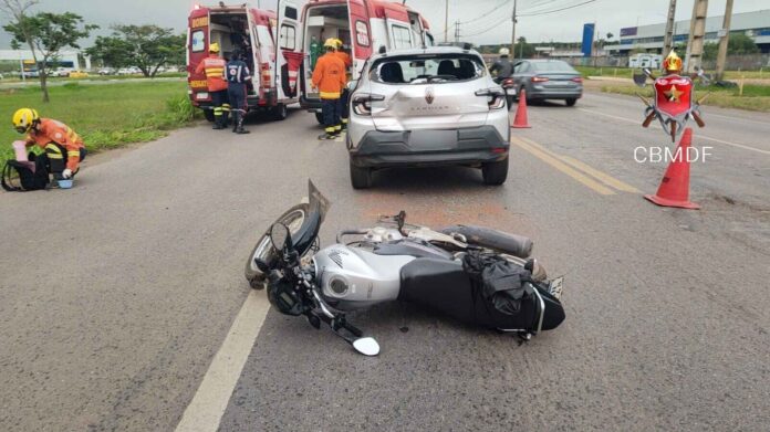 Imagem relacionada à matéria do Repórter Capital sobre acidente de moto com vítima ferida na região de Taguatinga.
