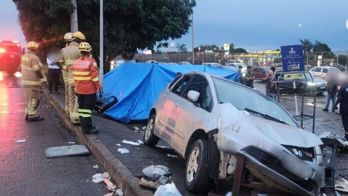 Imagem relacionada a atropelamento na EPIA Sul, próximo à Candangolândia, atendido pelo Corpo de Bombeiros do DF.