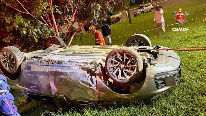 Imagem relacionada à matéria do Repórter Capital sobre capotamento com vítima fatal na QR 125, em Samambaia.