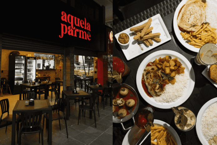 Prato de parmegiana servido no restaurante Aquela Parmê, nova unidade inaugurada na Asa Norte em Brasília.