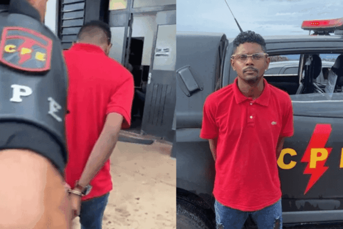 Suspeito de sequestrar e estuprar adolescente de 13 anos é escoltado por policiais após prisão no Distrito Federal.