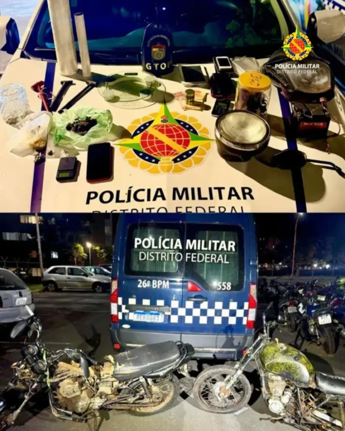PMDF prende cinco indivíduos por tráfico de drogas, desmanche de motocicletas, desacato e resistência em Santa Maria