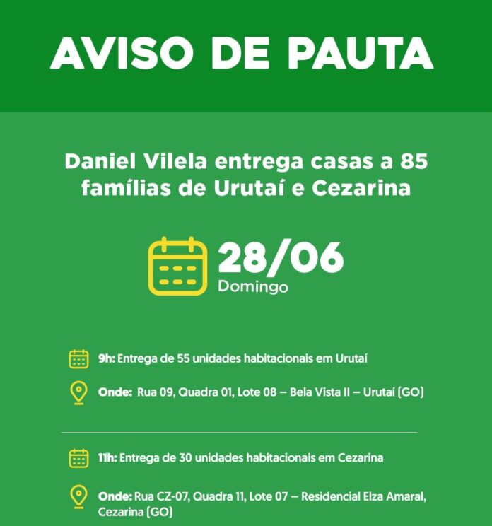 Agenda do governador para domingo