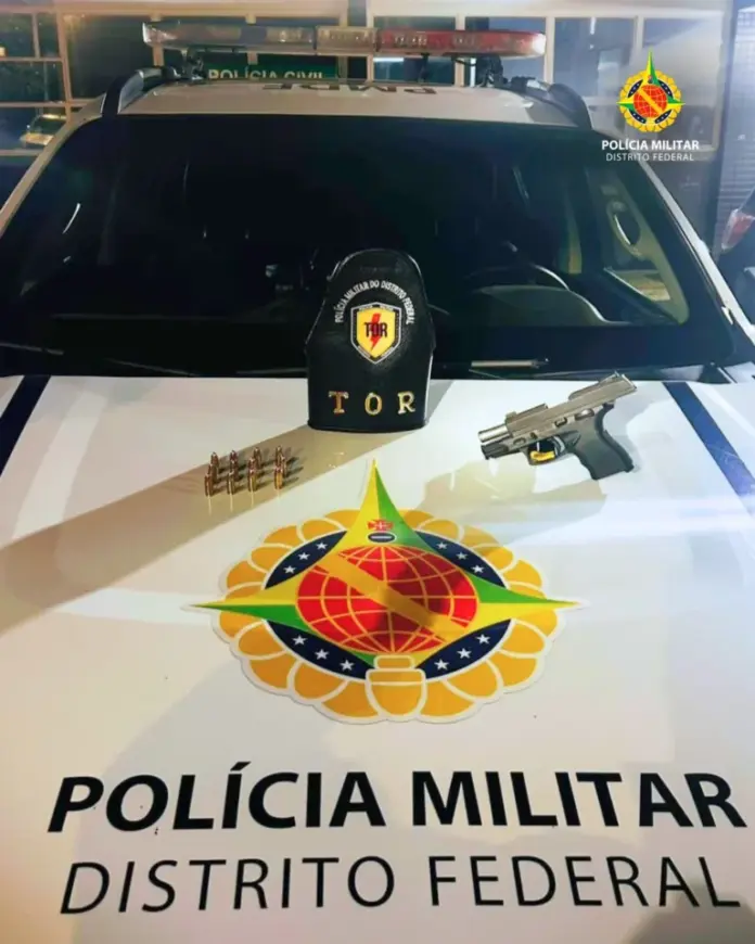 PMDF Detém Homem por Porte Ilegal de Arma de Fogo de Uso Restrito Durante Bloqueio na DF-290