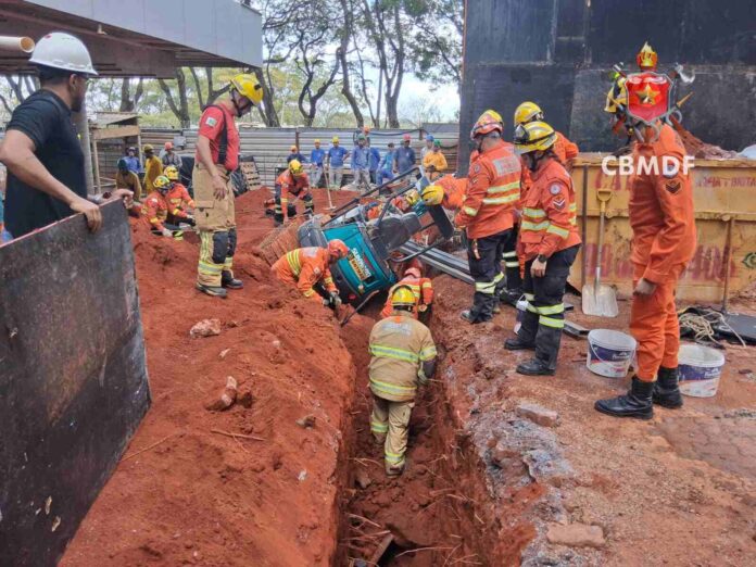Operário é soterrado após desmoronamento em obra no DF