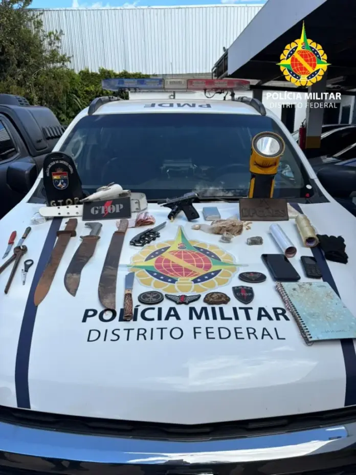 Operação Integrada resulta na prisão de quatro pessoas e apreensão de armas, drogas e celulares roubados na Estrutural